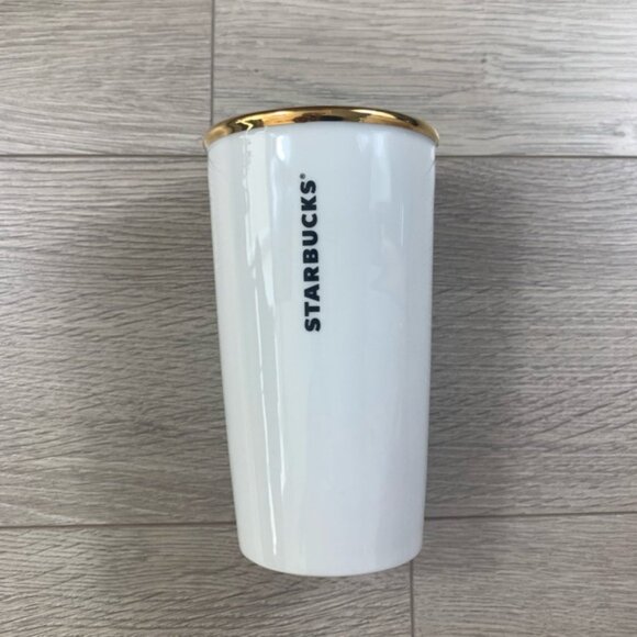 Starbucks 2017 Anniversary Crown Siren Mermaid White Tumbler Traveler Mug 10 Oz - Picture 4 of 9